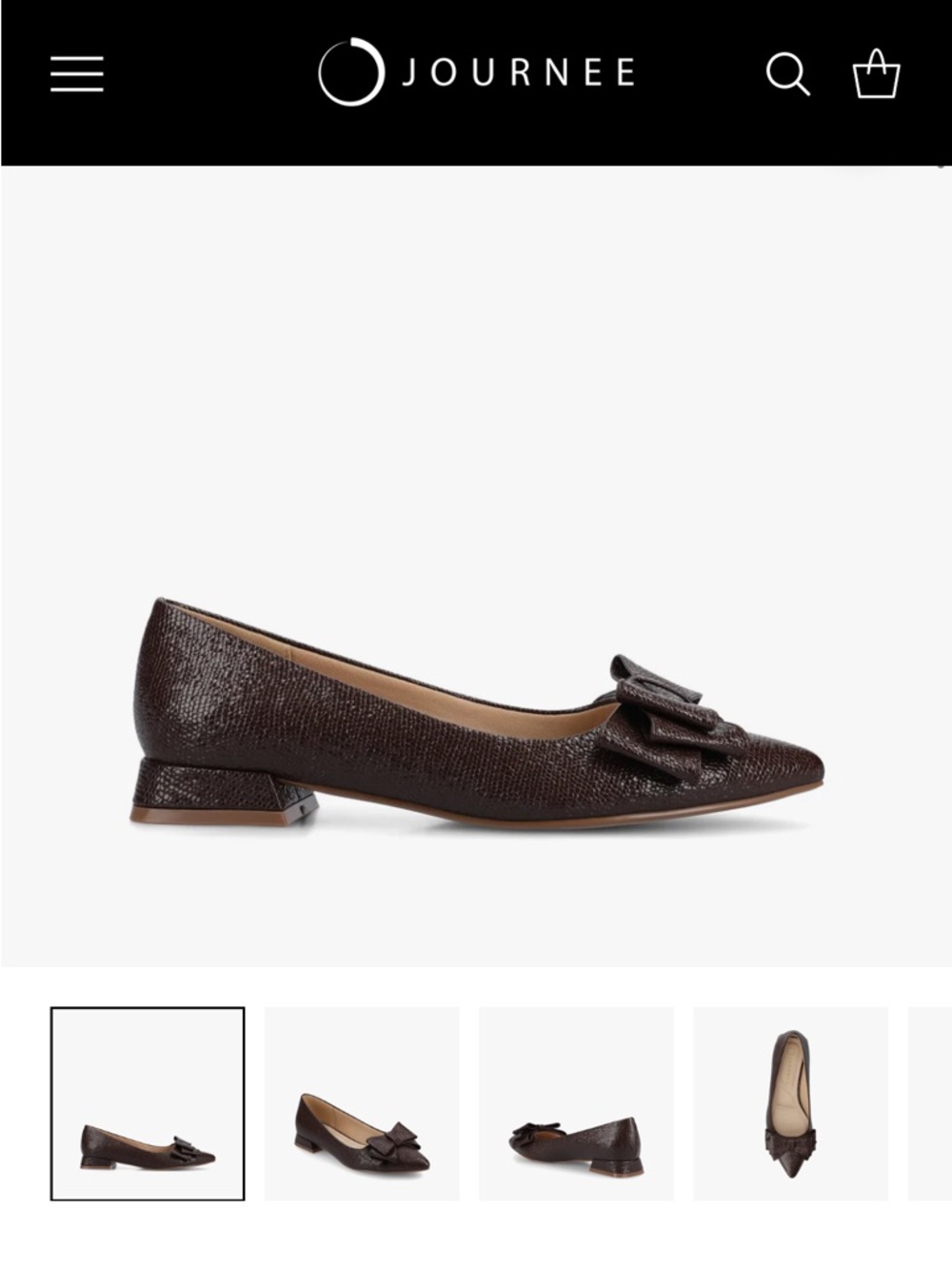 OPHELIA LOW BLOCK CROCO BALLET FLATS Journee